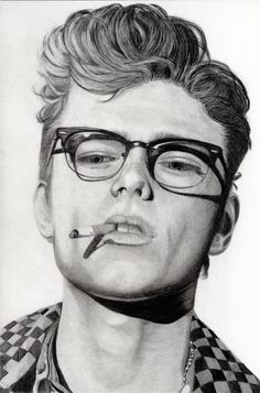 Sexy Man (Risa Jenner, 2012)  #drawing Augustus Waters, James Dean, Interesting Faces, Caricatures, Drawing People, Drawing Sketches, Pencil Drawings