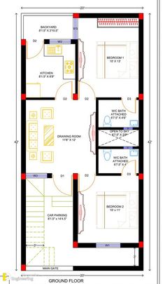 a floor plan for a house with two rooms and an office area in the middle