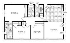 the floor plan for a mobile home with two bedroom and an attached living room area