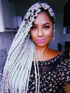 Claraito's Blog, Grey Hair Looks, Braids With Shaved Sides, Yarn Braids, Blonde Box Braids, Messy Braids