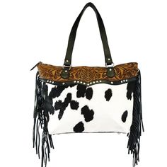 COWHIDE BAG Chic Tote Shoulder Bag With Fringe, Chic Fringe Tote Shoulder Bag, Chic Tassel Tote Shoulder Bag, Chic Tote Shoulder Bag With Tassels, Bohemian Fringe Satchel For Daily Use, Chic Leather Bags With Tassels, Travel Fringe Tote Satchel, Travel Tote Satchel With Fringe, Chic Leather Shoulder Bag With Tassels