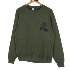 Vintage United States Marine Corps USMC crewneck sweatshirt in military green colour. Printed logo on the chest. Still in good condition. SEE THE PICTURES FOR MORE DETAILS. CONDITION : 9/10 MEASUREMENT Pit : 21 inch Length : 27.5 inch Shoulder : 19 inch Arm Length : 25 inch Size On Tag : S Recommended Size : S PAYMENT We accept PayPal only. The item will be ship 3-5 days once the payment has been made. SHIPPING DHL ONLY. USUALLY AROUND 7-21 DAYS BEFORE REACH THE DESTINATION. *NOTES TO BUYERS* PL Surf Design, Beverly Hills Polo Club, Club Sweatshirts, United States Marine Corps, United States Marine, Green Colour, Marine Corps, 21 Days, Zip Sweatshirt