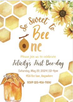 a bee themed birthday party with sunflowers and honey