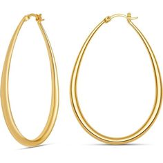 *Gold Hoop Earrings For Women: These Medium 2.2 Inches (55 Mm) Long Oval Hoop Earrings Are 14k Gold Plated For A Classic And Versatile Style With A Warm And Luxurious Glow, That Is Perfect For Any Occasion. *Comfortable And Easy To Wear: These Hoops Are Lightweight, Gentle On The Earlobes And Do Not Cause Any Discomfort Or Pain; And With Their Latch Back Closure You Just Need To Insert The Hook Through The Earlobe And Snap It Into The Clasp. *Perfect For Any Occasion: Oval Hoops Can Enhance Your Classic Rose Gold Teardrop Hoop Earrings, Teardrop Hoop Earrings With Shiny Finish As Gift, Classic Dangle Hoop Earrings With Polished Finish, Polished Finish Hoop Earrings, Classic Polished Dangle Hoop Earrings, Diamond Ribbon, Football Earrings, Oval Hoop Earrings, Beaded Drop Earrings