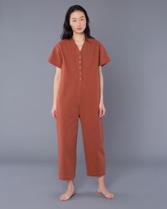 Henry Coverall – Terra | 100% Cotton Jumpsuit | Ilana Kohn — ANOMIE Denim Coverall, Ilana Kohn, Jumpsuit Pink, Coverall Jumpsuit, Culotte Jumpsuit, Boiler Suit, Cotton Jumpsuit, Clothing And Textile, Blue Jumpsuits