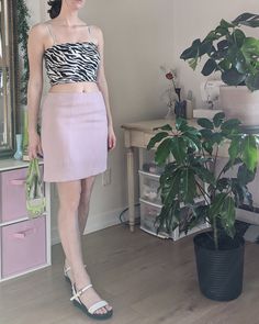 "Stunning pastel pink mini skirt. Has a side zipper and is fully lined. Has a super flattering silhouette. Made in the 1990s by AXL, made in Canada. Perfect condition.  Tag size- 6 (medium) Waist- 33\" Hip- 37\"- 40\" Length- 17\" Fabric content- Polyester" Pink Mini Skirt, Pastel Roses, Rose Pastel, Pink Mini, Vintage Skirt, Pastel Pink, Side Zipper, Leather Skirt, High Waisted Skirt