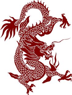 a red dragon tattoo design on a white background