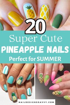 Pineapple Nails - Check out these summer Pineapple nail art ideas that are both cute and easy to do. From pink and blue Pineapple nails to gold and neon designs, there’s something for everyone. Perfect for short nails or acrylics, these Pineapple nail designs will make your summer manicure pop. Click now to discover all the cute and trendy designs!