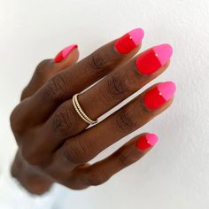 Romantic Nails, Red Nail Designs, Red Nail, Cute Nail Designs, Nail Arts, Valentine's Day Nails, Pink And Red