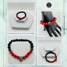 In stock. Going soon. Atlanta Falcons Mens Bracelet with Football Helmet & Natural Gemstone Beads - Gift for Him - Gifts for Dad only at $24.95.. 
#TurquoiseBracelet #GemstoneBeads #OnyxBracelet #CharmBracelet #CustomBracelet #AtlantaFalcons #HandmadeJewelry #BraceletsForWomen #MensBracelet #FootballMom Casual Adjustable Jewelry With Polished Beads, Casual Red Jewelry With 8mm Beads, Black Sports Jewelry With Round Beads, Adjustable Black Jewelry For Sports, For Him Gifts, Him Gifts, Football Helmet, Onyx Bracelet, Bead Bracelets