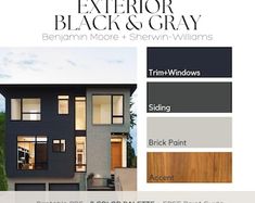 the exterior black and gray color scheme is shown in this brochure, which shows what it looks like