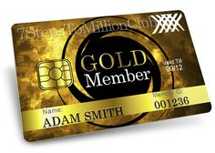 a gold member credit card with the name adam smith on it