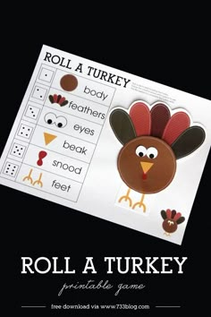 roll a turkey game for toddlers to play with