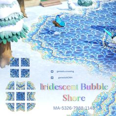 an advertisement for the independent bubble shore in march, 2009 is shown with blue and green designs