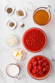 the ingredients for this recipe are shown in bowls