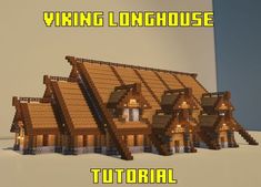 an image of a house made out of lego blocks with the words viking longhouse on it