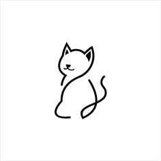 a black and white drawing of a cat