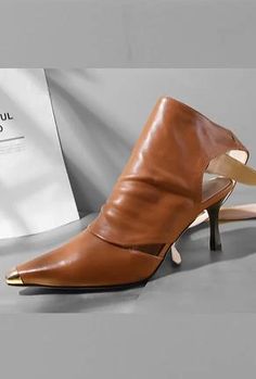 Heels Classy Elegant, Sandal Boots, Flat Sandals Wedding, Shoe Chart, Party Heels, Heels Classy, Saddle Brown, Scarf Headband, Leather Dresses