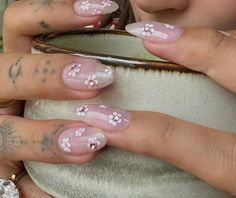 Blossom Nails, Cherry Blossom Nails, Summery Nails, Her Nails, Classy Acrylic Nails, Hair Done, Nails Done, Soft Nails, Acrylic Nails Coffin Short