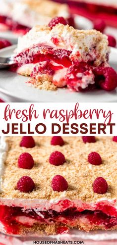 this fresh raspberry jello dessert is so good it's made with only 3 ingredients