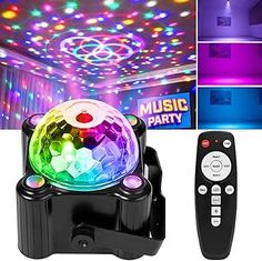 Laucnpty Disco Ball Party Lights Sound Activated Strobe DJ Stage Lighting for Indoor Room Outdoor Dance Floor Parties Birthday Rave Home Karaoke Halloween Christmas Wedding Show Bar Club Decorations