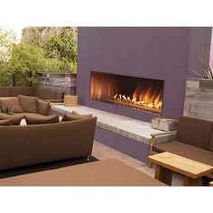 Empire | Carol Rose 60" Manual Control Linear Gas Fireplace, Outdoor Gas Fireplace, Linear Fireplace, Patio Party, Outdoor Comfort, Crushed Glass, Fire Glass, Fireplace Inserts, Outdoor Fireplace