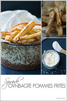 several pictures of different types of french fries