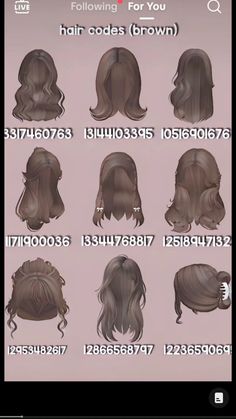 Code For Brown Hair, Hair Ids For Bloxburg, Berry Avenue Brown Hair Codes Y2k, Barry Avenue Codes Brown Hair, Cute Hair Codes Bloxburg, Roblox Brown Hair Codes Y2k, Berry Ave Outfit Codes Brown Hair, Roblox Id Codes For Hair Brown