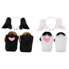 New store opening! Animal Ears Headband Paw Gloves for Masquerade Night Club Stage Performance    Description: 【Cosplay Set】: Fashionable and unique, Great for Halloween role playing. Overall headband size: 30cmx15cm/11.81inchx5.91inch. glove size: 20cmx28cm/7.87inchx11.02inch. 【Premium Material】: The cute ears and Paw gloves set are made of quality plush material, with details, comfortable touch, and durability. 【Fashionable and Cute】: The fashionable and unique ear headband design allows you to wear it on your head. Suitable for boys, girls, children, and adults. 【Easy to Wear】: The ears hairband is suitable for most adults and child sizes. The Plush sheep hoof gloves, sweat absorbing lining, skin friendly and breathable. 【Wide Application】: The headwear and gloves set is very suitable f Animal Ears Headband, Mardi Gras Kid, Masquerade Prom, Headband Design, Claw Gloves, Paw Gloves, Headband Size, Paws And Claws, Ears Headband