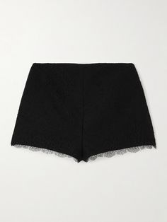 Valentino Garavani's shorts play into the no-pants trend. They're cut from sheer lace with a solid lining. Dress yours up with heels and oversized tailoring. Valentino Shorts, Oversized Tailoring, Pants Trend, Short Play, Black Lace Shorts, Pant Trends, People Shopping, Ski Wear, Sheer Lace