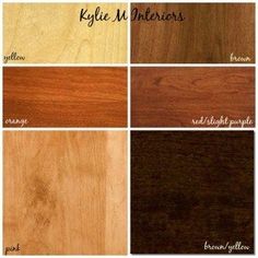 the different types of wood that are used in furniture and home decorating projects, including flooring