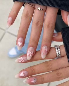 Bow Nail Designs, Girls Nails, Minimalist Nails, Dream Nails, Fire Nails