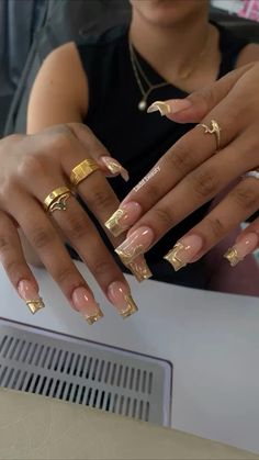 Luv Nails, Chrome French, Drip Nails, Classy Acrylic Nails, Short Acrylic Nails Designs