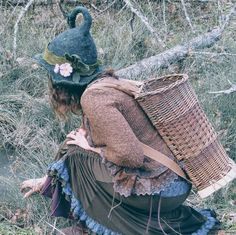 This hand-sculpted hat is made with 100% sheeps wool, making It both lightweight and extremely durable. It is hand dyed with multiple shades of forest greens and comes adorned with wild  ( Nootka ) roses. The hats are made using the ancient technique of wet felting. They are not knitted or upcycled. The process begins with raw sheep wool, which is purchased locally from small family farms. We then wash dye and card it into felting batts, before being hand sculpted and felted over our original hand-crafted hat forms. Felted wool is considered to be among the world's oldest known textile. It is both breathable and water-resistant, able to hold up to 40% of its own weight in water before it begins to feel wet. This makes it an excellent choice for both hats and boots. Cottage Wardrobe, Needle Felted Flowers, Gf Gifts, Felted Flowers, Artwork Inspiration, Felt Hats, Pixie Hat, Fairy Clothes, Grunge Vibes