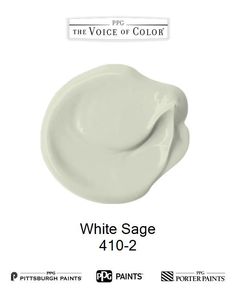 a white plate with the words white sage on it