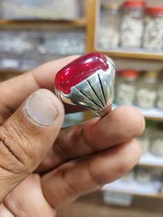 #اناری #یاقوت Beautifull Red Irani Yaqoot With Beautifull Luster Hand Made Silver Ring Location Islamabad Contact Whatsapp:03305563777 Silver Ring, Hand Made, Silver Rings, Ring, Silver, Red, Quick Saves