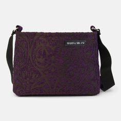 Handcrafted In Italy & Imported- Made With No Animal Derived Material This Crossbody Bag Is Made From Soft Vegan Textiles And Features A Black Cross-Body Strap, Purple And Brown Damask Fabric, Drawstring Closure, And Interior Lining In Black Viscose Satin. Whether To Take In An Art Museum Or Just Walk Around Town, This Bag Is Versatile And Stylish At The Same Time. Composition: Purple & Brown Damask Fabric Details: - Drawstring Closure - Grosgrain Black Adjustable Strap - Interior Lining In Blac Lv Multi Pochette, Purple And Brown, Damask Fabric, Bespoke Fashion, Leather Camera Bag, Black Cross, Tassel Bag, Pink Purse, Monogram Bag