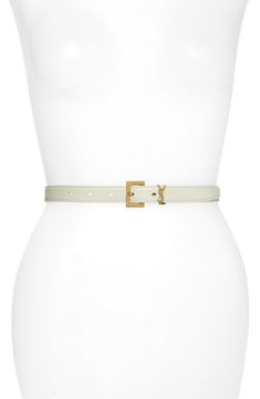 An elegant, iconic-and now functional-logo doubles as the keeper loop on this sleek leather belt. Style Name:Saint Laurent Ysl Cintura Leather Belt. Style Number: 5888694. Available in stores. Parisian Chic Style, Belt Women, Belt Style, French Women, Parisian Chic, Belt Size, Belts For Women, Leather Belt, Yves Saint Laurent