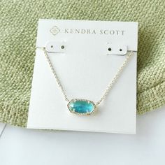 Hot Elisa Collection!!! Brand New Kendra Scott Elisa Aqua Kyocera Opal Gold Pendant Necklace 0.63"L X 0.38"W Stationary Pendant, 15" Chain With 2" Extender Brand New!! Never Used Saint Pattys Day Outfit, Casual Outfits Trendy, Jewelry Lookbook