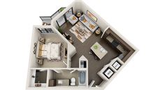 the floor plan of a two bedroom apartment