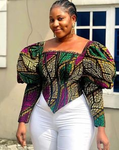 Latest Ankara Top Styles, Ankara Blouse Styles, Ankara Tops Blouses, Ankara Top Styles, Ankara Blouse, Ankara Tops, African Print Tops, Ladies Tops Blouses, Latest Ankara