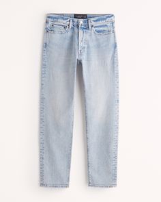 a pair of light blue jeans on a white background