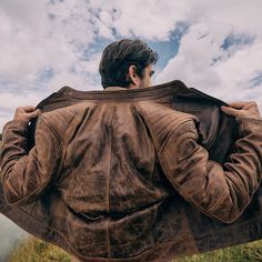 A jacket with its own personality, hence its deserved name: Death Valley Café Racer Jacket. We created this garment based on all the aspects of a café racer jacket: Padded shoulder, a stretching stitch in elbows for flexibility, and a comfy neck. It also has a quilted lining in a vertical pattern to provide warmth. Made from our cocoa brown lamb leather  in distressed  finish, will provide a sense of vintage and worn jacket. The only question here is: are you ready to hit the road? Leather is not a material you want to play with. Cleaning a leather jacket is a relatively easy thing to do, but doing it wrong can damage the beauty of your leather. Use a clean, soft, dry brush to remove dust from the jacket. If needed, use a clean, soft sponge slightly moistened with warm soapy water on dirty Bike Leather Jacket Men, Leather Jacket Back View, Live Aesthetic, Brown Leather Jacket Men, Mens Leather Accessories, Bike Leathers, Leather Jacket Men Style, Men Bodies, Cafe Racer Jacket