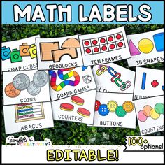 some sort of printable math labels for kids