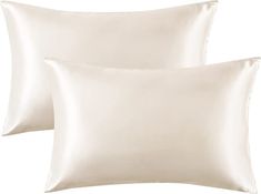 Satin does not collect bacteria like standard cotton pillowcases, so it improves complexion, as well as hair health. Check out the posted options from Amazon. Silk Pillowcase Hair, Satin Pillow, Beige Pillows, Satin Pillowcase, Silk Pillow, Silk Pillowcase, Dream Bedroom, My New Room