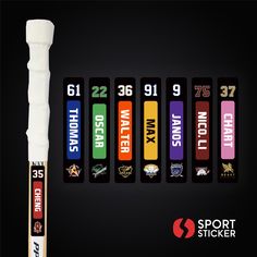 an assortment of different sports stickers with numbers on them and the words sport sticker