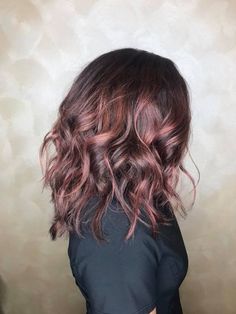 Rose Gold Partial Highlights, Rose Gold Lowlights Brunette, Rose Brown Hair Color Brunettes, Rose Gold Balayage Brunettes Dark, Dark Rose Gold Hair Brown, Subtle Rose Gold Hair Brunette, Rose Gold Highlights Brunette, Rose Gold Balayage Brunettes, Gold Brunette