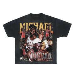 a black shirt with an image of michael jordan on it