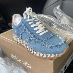 Dolce Vita Denim Sneakers, Never Been Worn. Fast Shipping Dolce Vita Sneakers, Snake Skin Shoes, Espadrille Sneakers, Denim Sneakers, Dolce Vita Shoes, Perforated Leather, Comfortable Sneakers, Casual Lace, Platform Sneakers