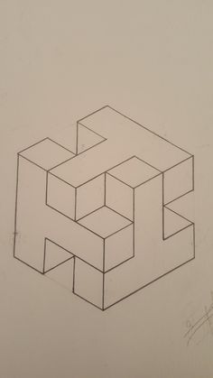 a drawing of an object that appears to be made out of squares and rectangles